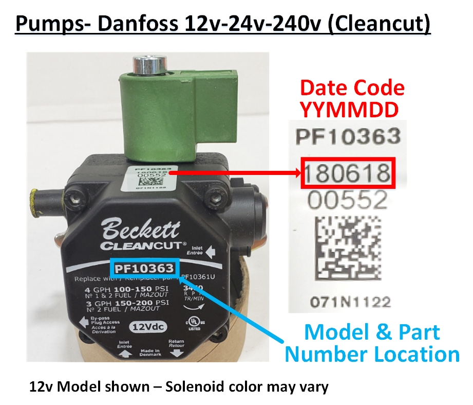 Danfoss 12v/24v/240v Pump